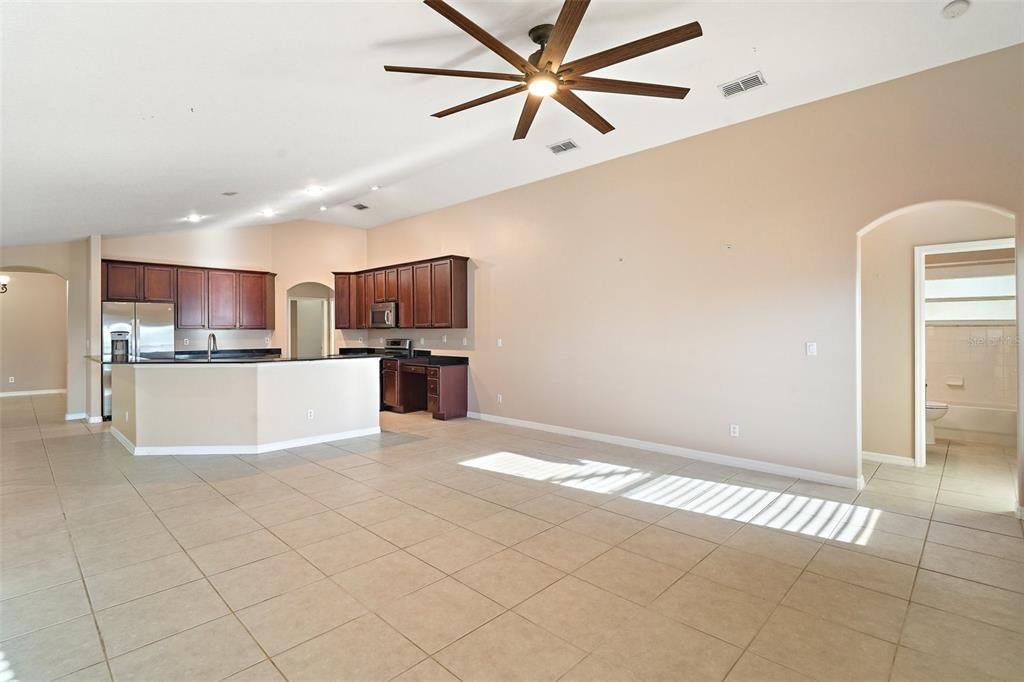 View of kitchen from family room