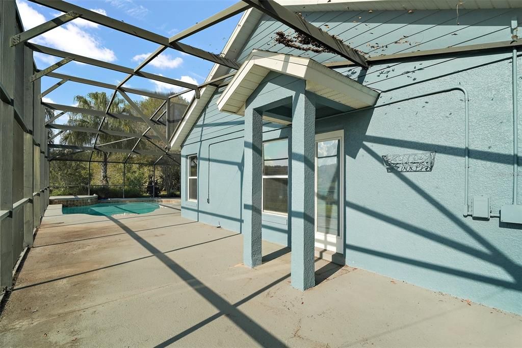 View from corner of deck to door leading to Bathroom 3