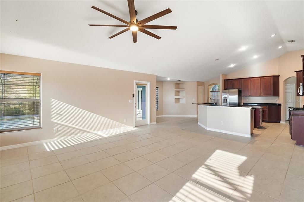 View of kitchen from family room