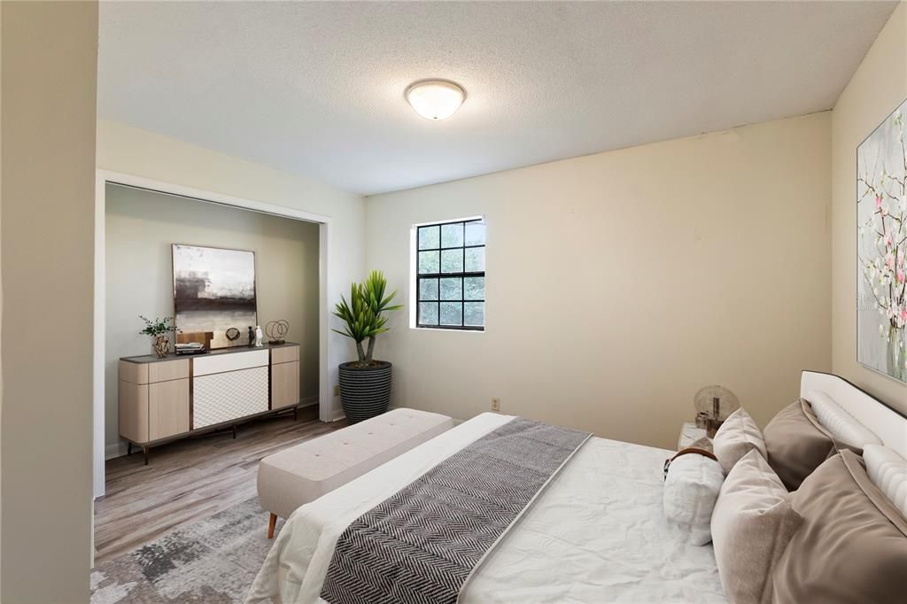 1st Upstairs Bedroom (Virtually staged)