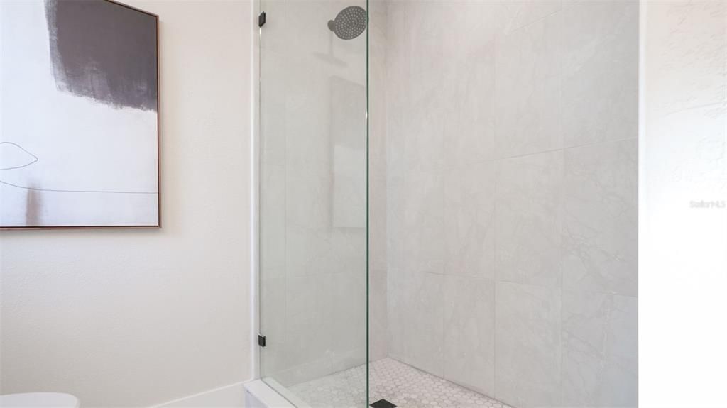 Primary Seamless glass shower stall