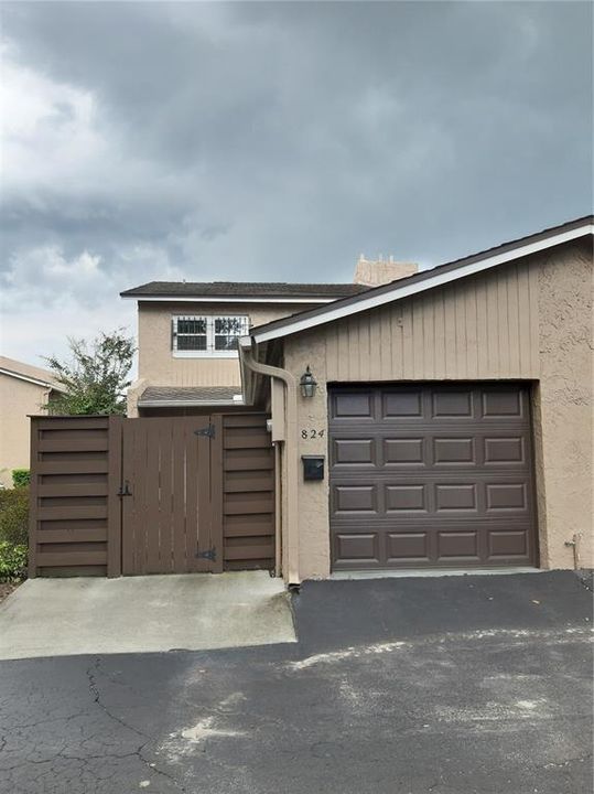 Back entrance and garage