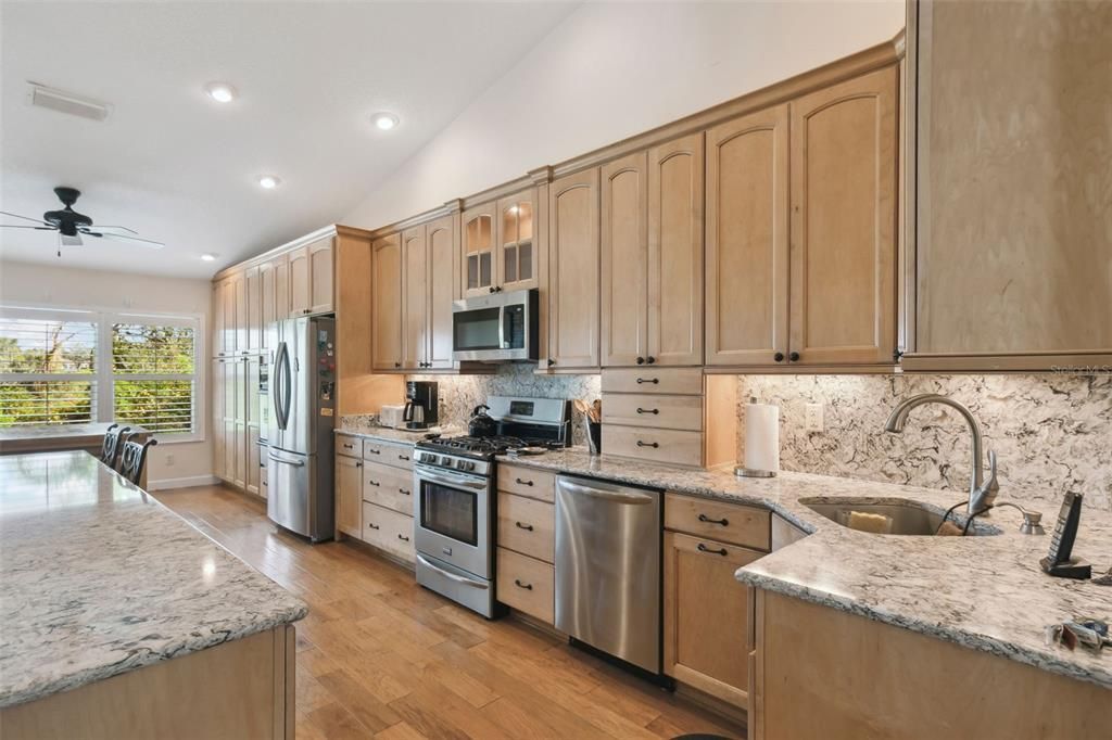 large expansive kitchen with built-in oven makes 2 ovens in kitchen