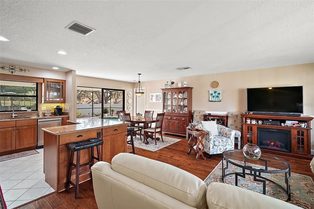 Living Room, Kitchen, and Dining Rooms