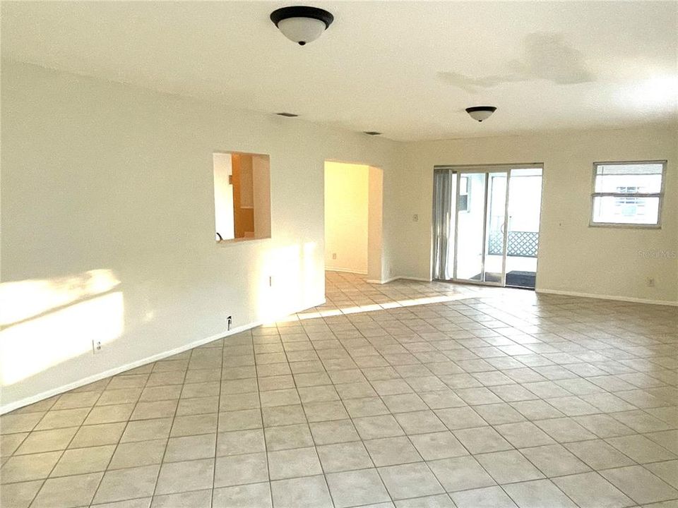 Family room looking towards the screen porch and the dining area