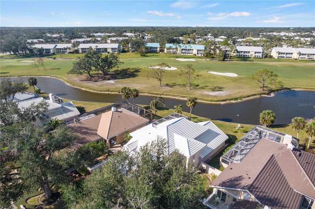 The white roof in the center of the picture is your home