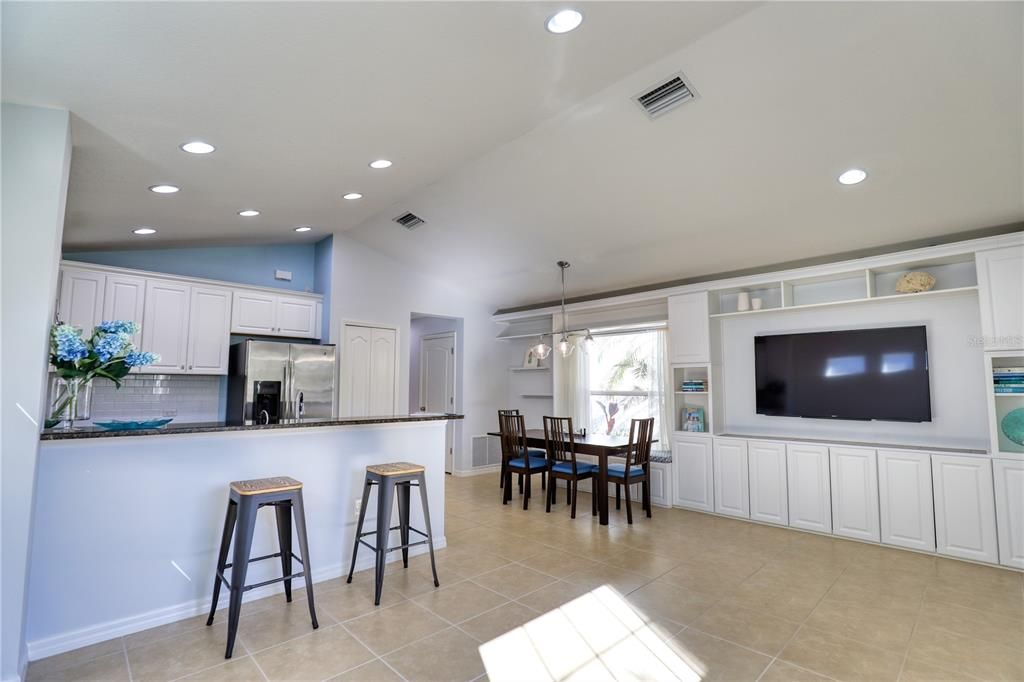 Kitchen and Dining Room with Built-Ins