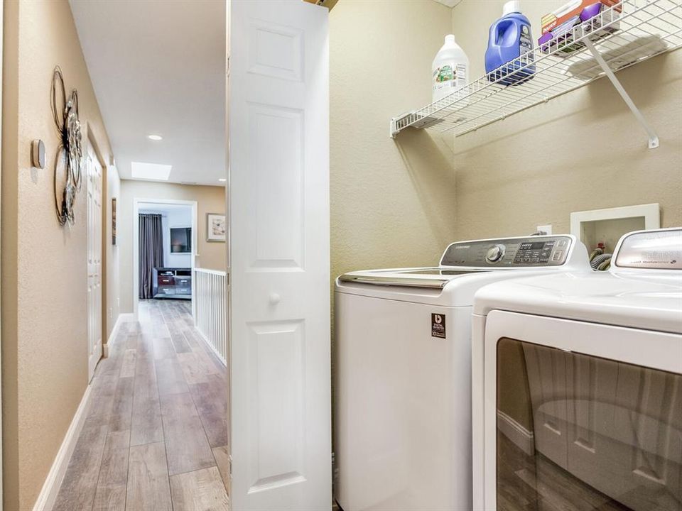 Washer and Dryer in hall laundry closet