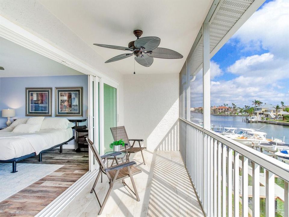 Master bedroom waterfront porch