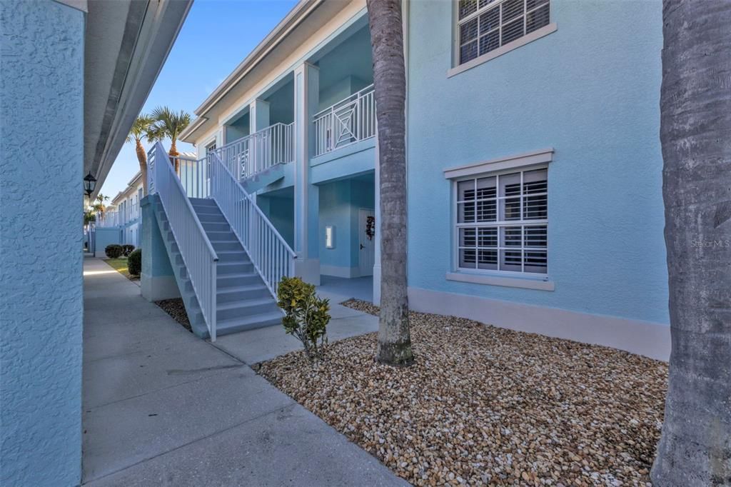 Staircase to Unit - Detached private garage in front of unit