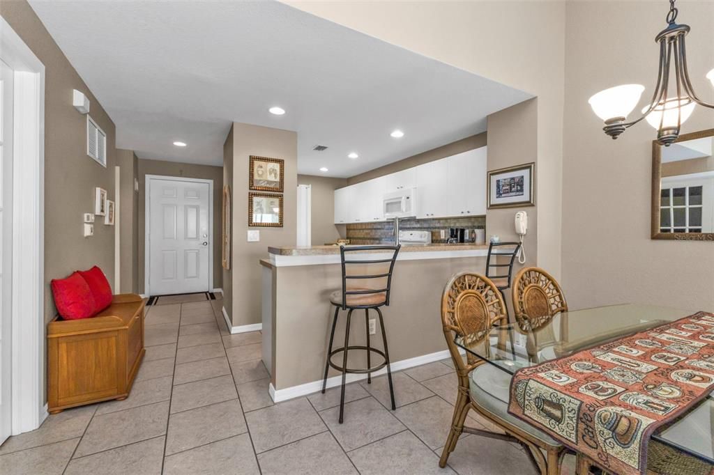 Breakfast bar for casual seating