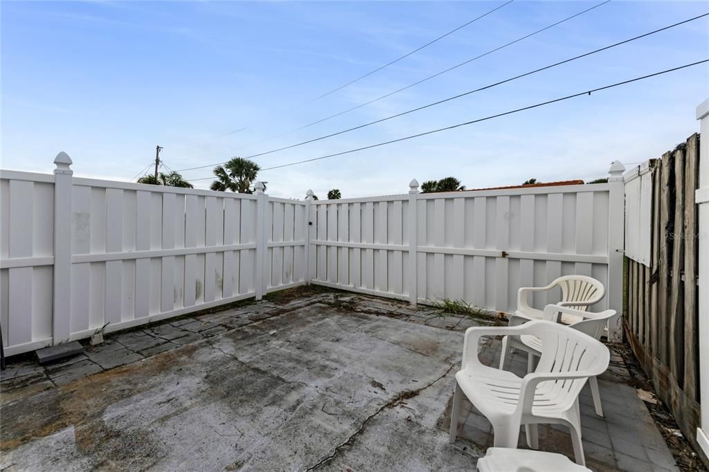 Fenced in Back Patio