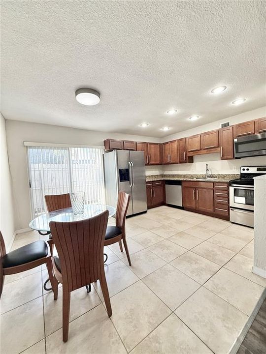 Dining room and kitchen