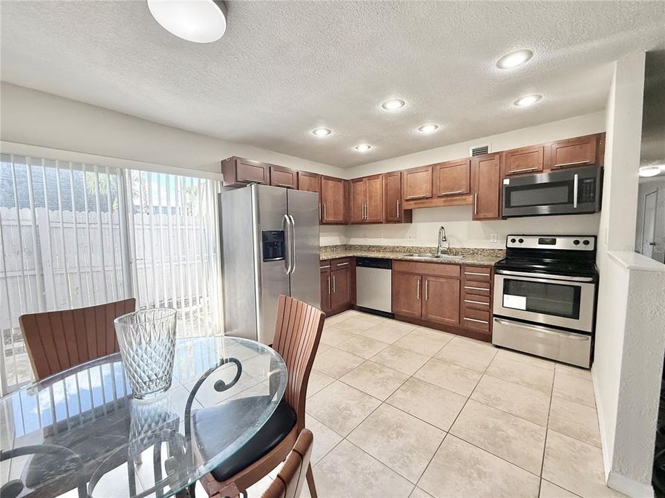 Dining room and kitchen