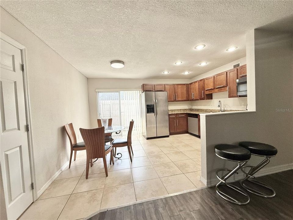 Dining room and kitchen