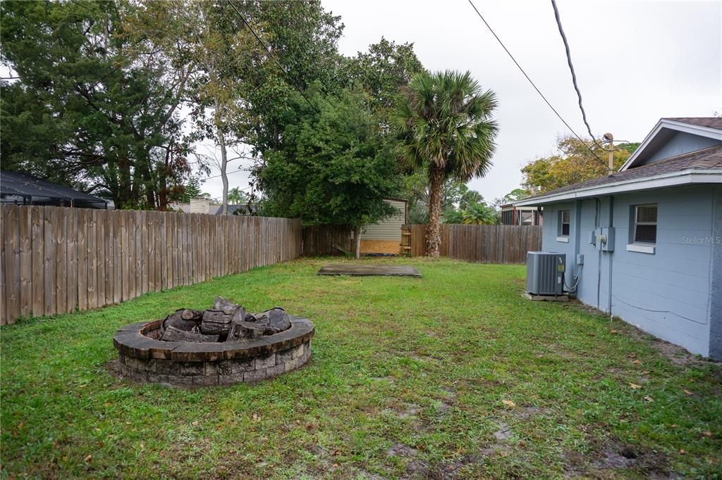 Side yard and Fire Pit