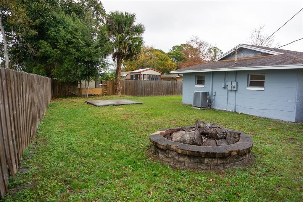 Side yard and Fire Pit