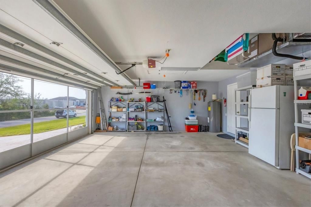 Large Garage with Extra Space and Screens