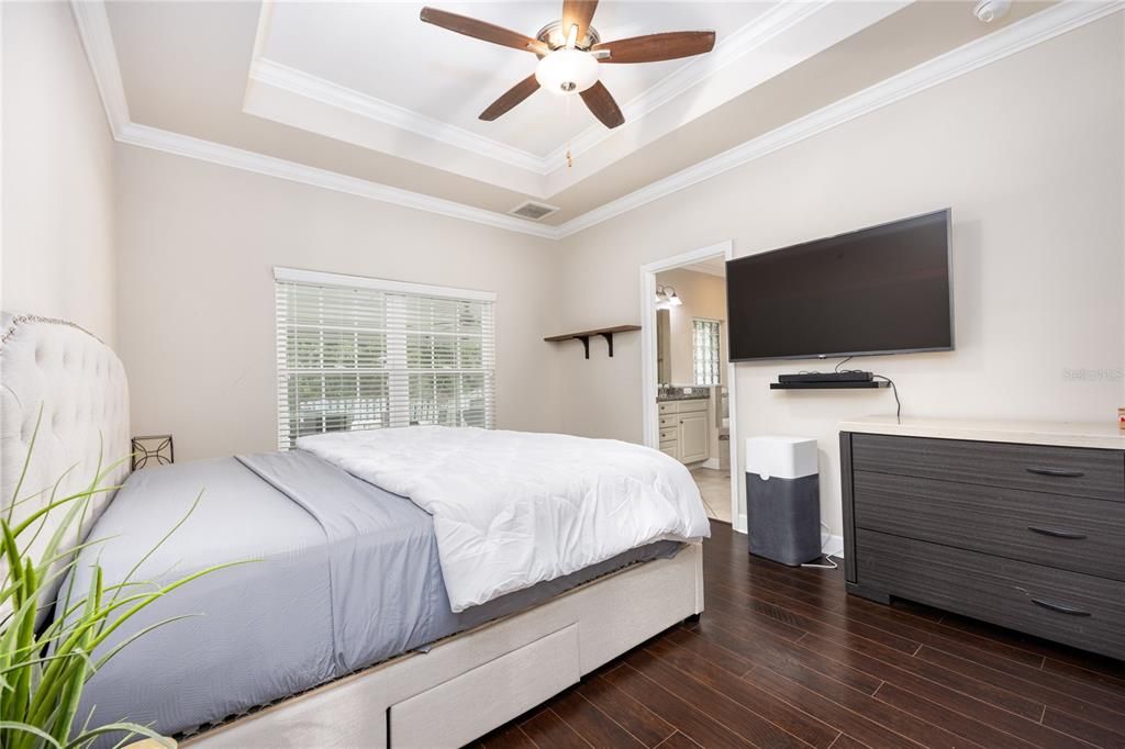 Tray ceiling in Primary Bedroom