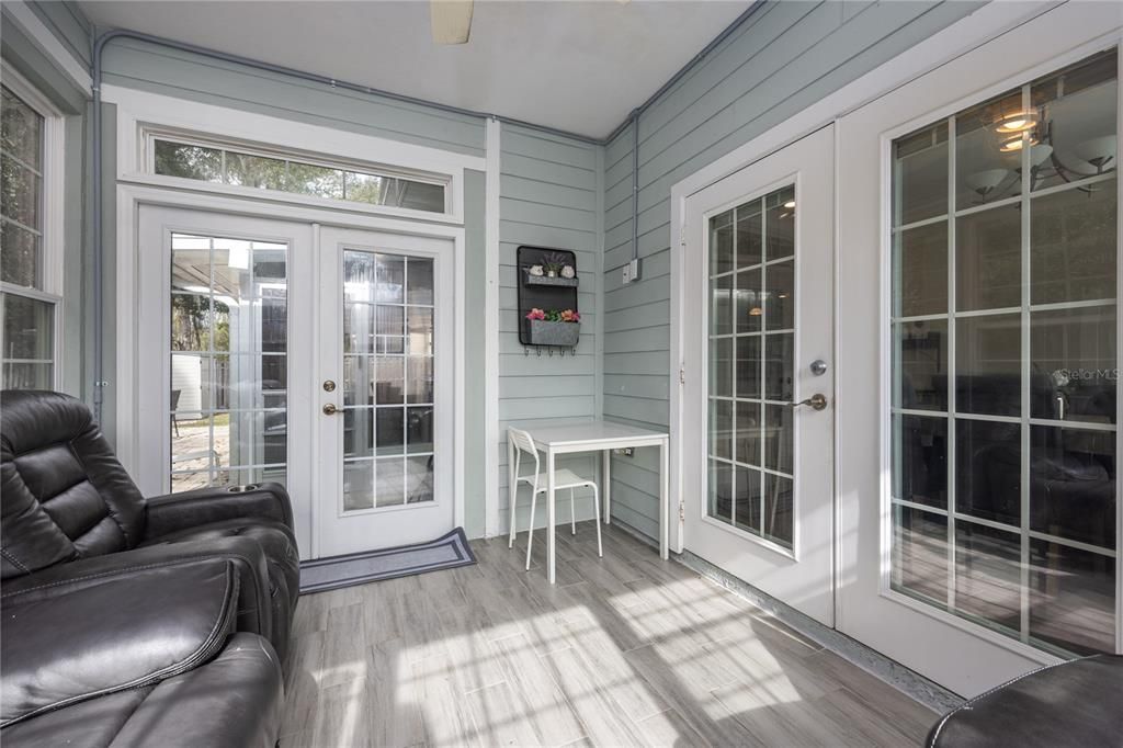 French Doors to the paver patio and screened porch