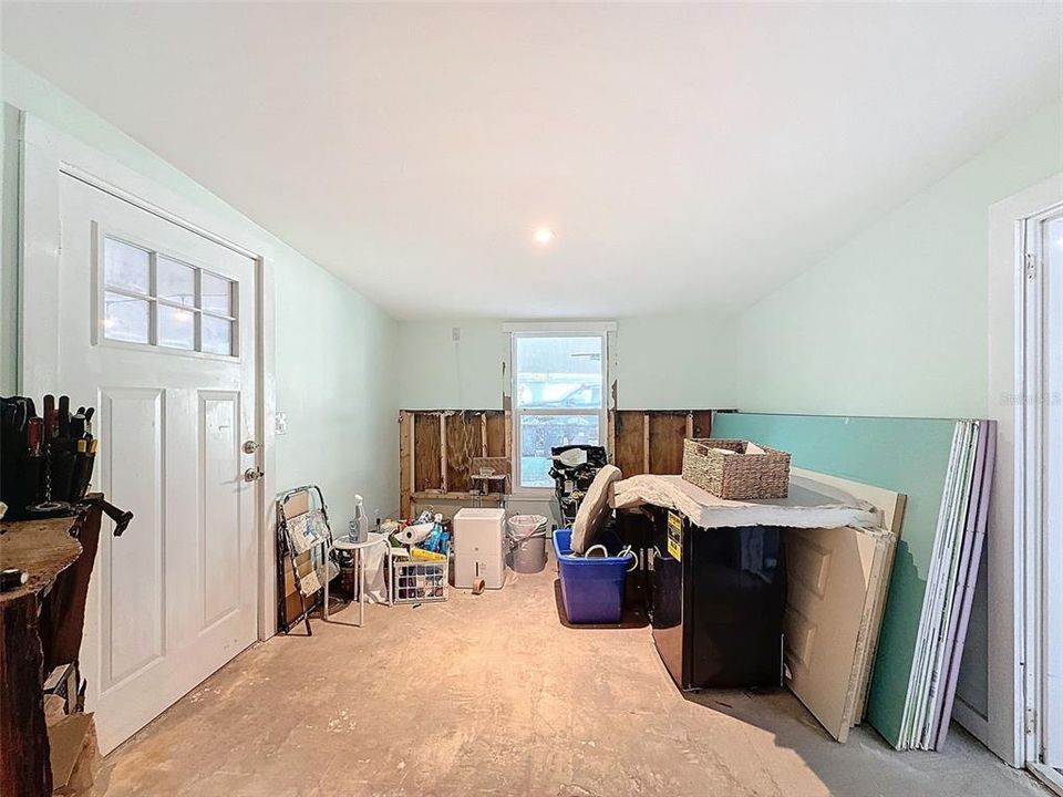 flex room, seller has drywall and new doors for you