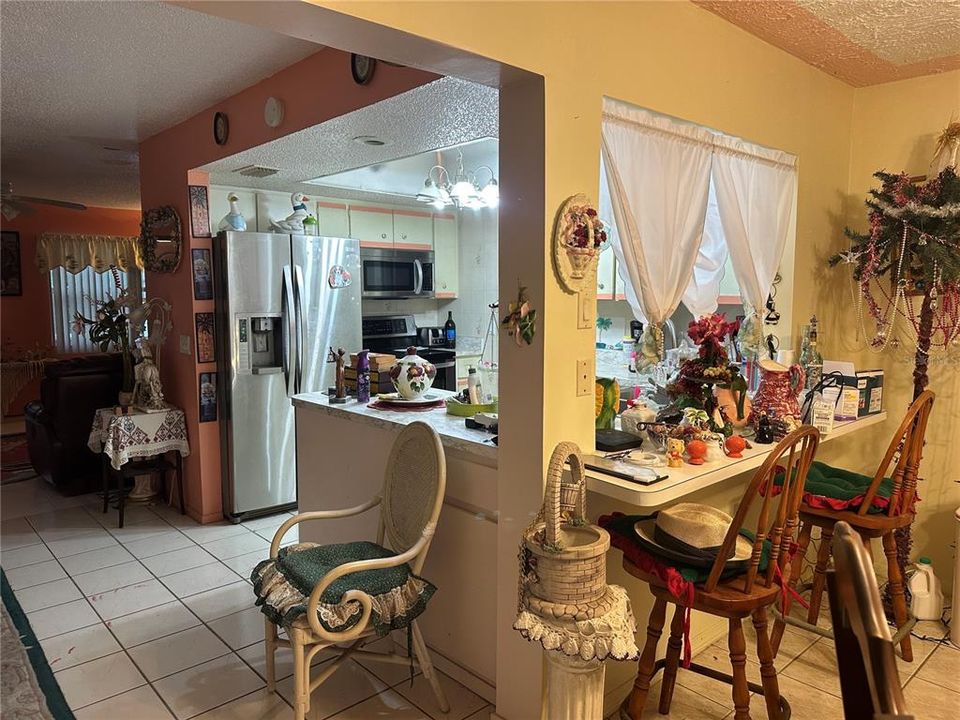 View of kitchen from the dining room