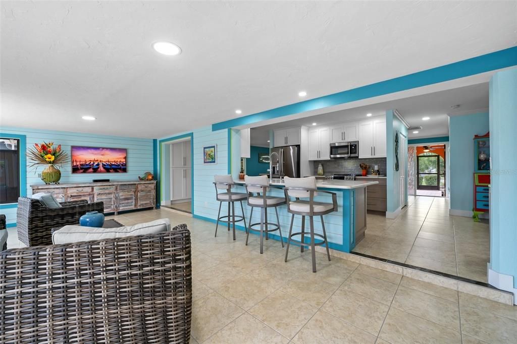 Open concept living in this bright kitchen and family room.