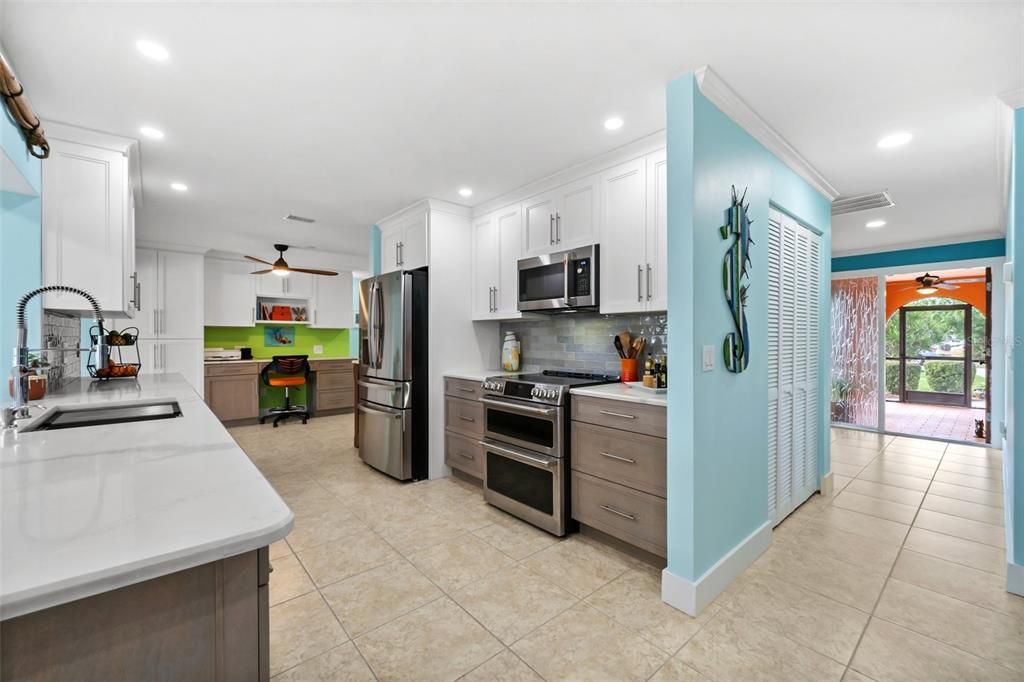 Modern 2-tone cabinets in this new kitchen.