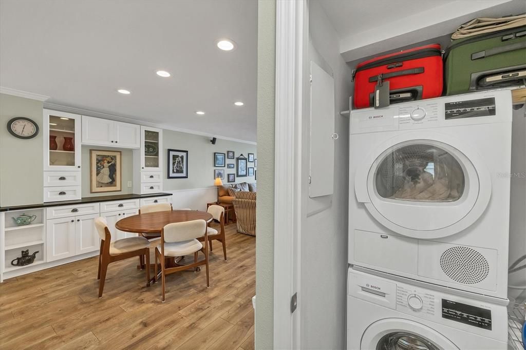 Laundry closet with washer and dryer