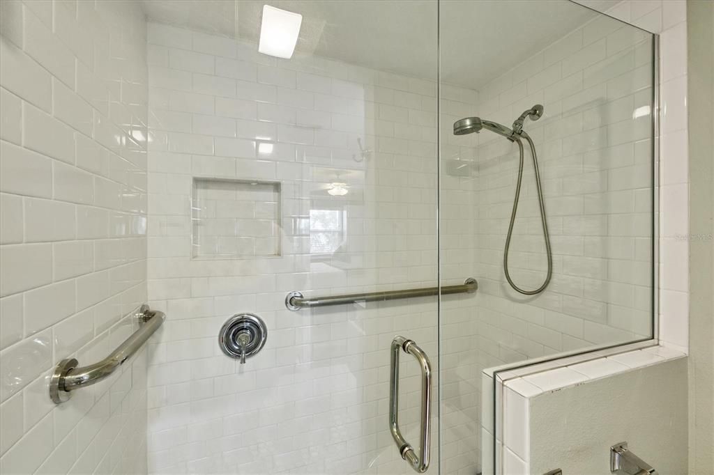 Beautiful shower with glass enclosure