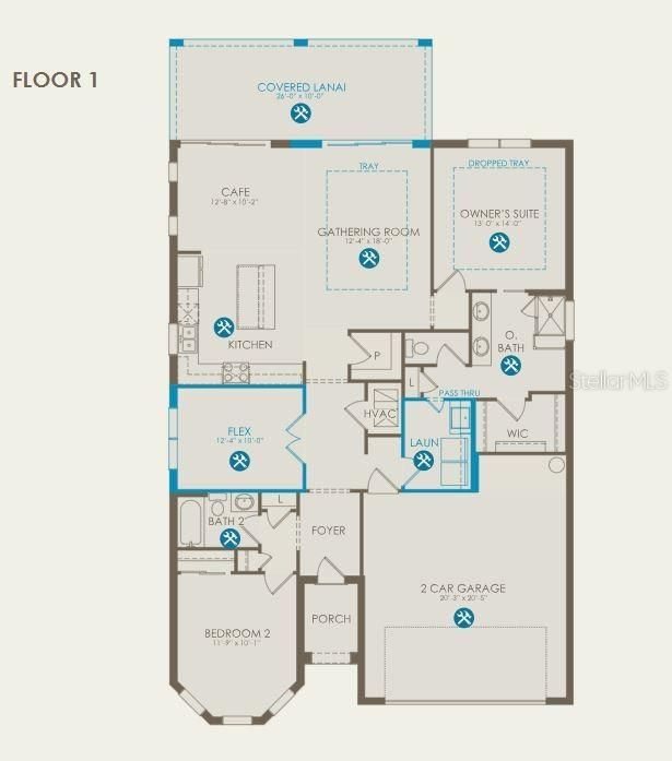 Floor plan with options selected