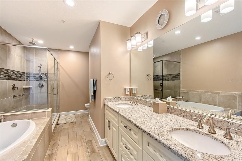 gorgeous primary bathroom