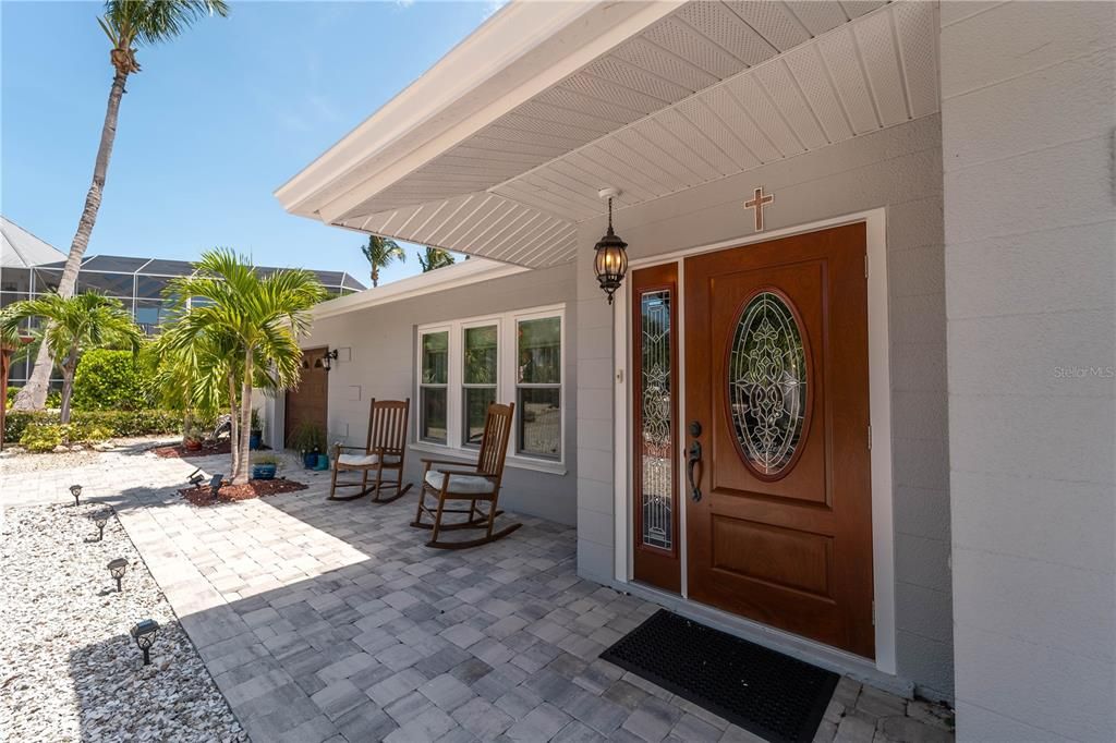 Front entry and front porch area. Windows and door are Hurricane rated.