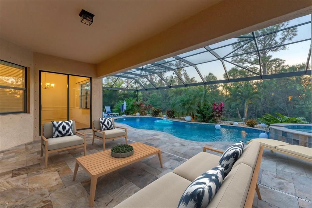 Virtually staged covered lanai