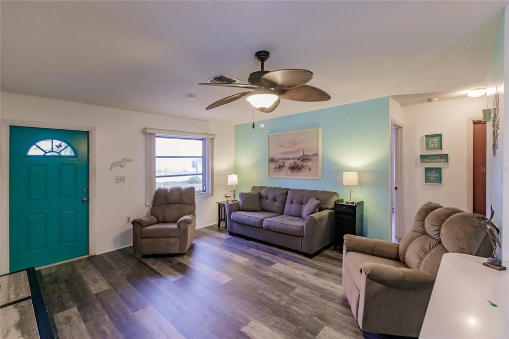 Living Room with Ceiling Fan