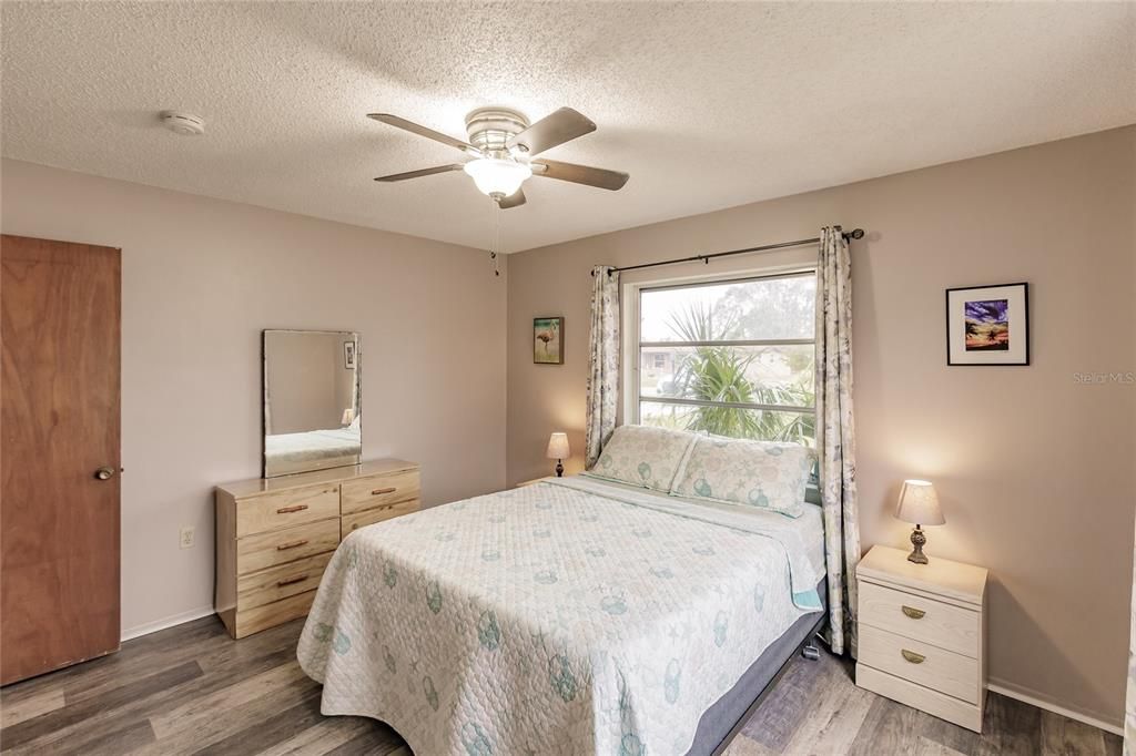 Bedroom with Queen Bed and Ceiling Fan