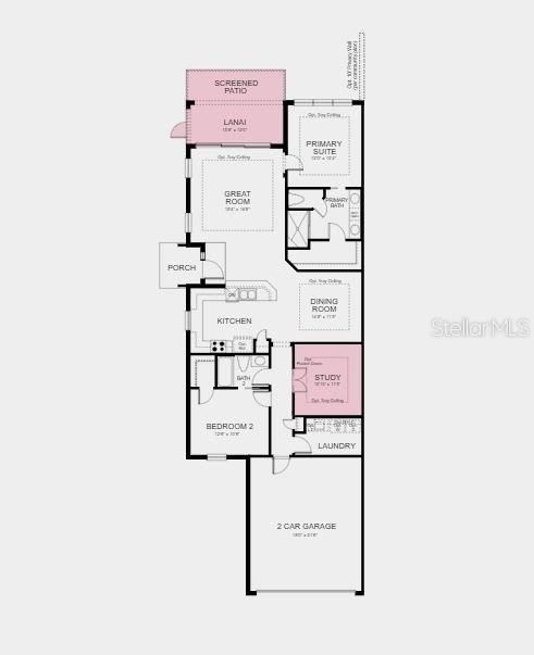 Structural options added: tray ceiling package, study, extended screened patio.