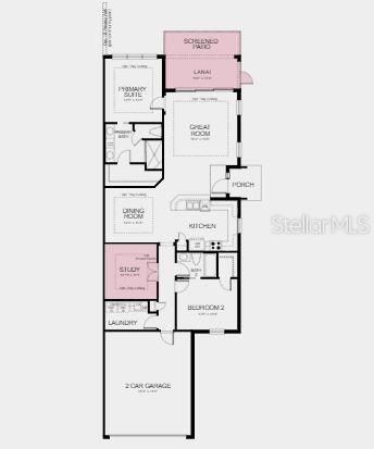 Structural options added: tray ceiling package, study, extended screened patio.