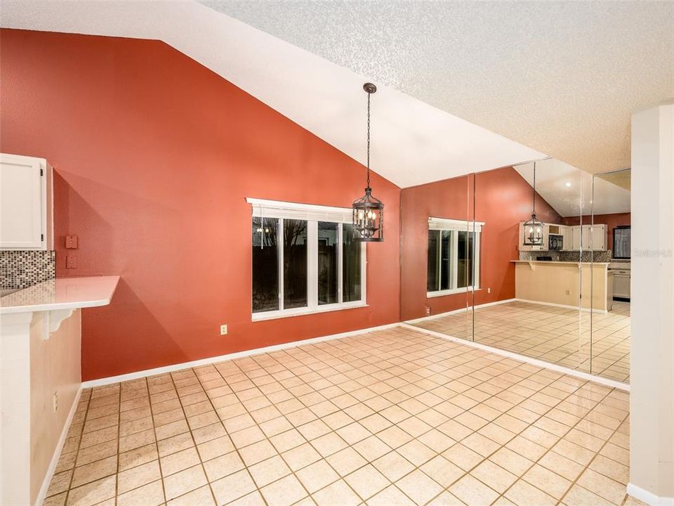 Dining room off kitchen and open to living room