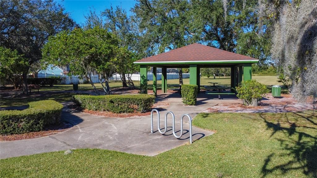 The pavilion is located toward the front of the community and is a great place to have a picnic or party.