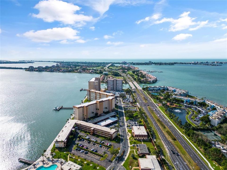 Aerial view facing west