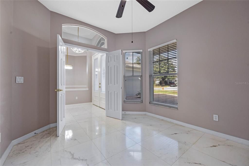 Private Office French Doors into Foyer