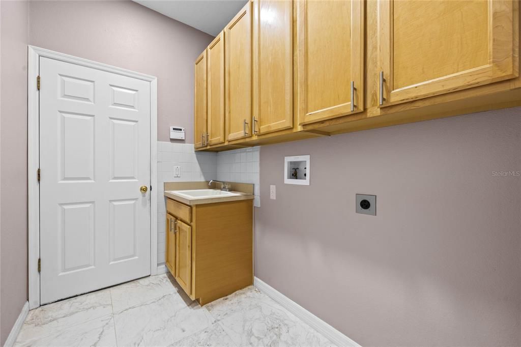 Indoor Laundry Room, Cabinets, Sink, Storage