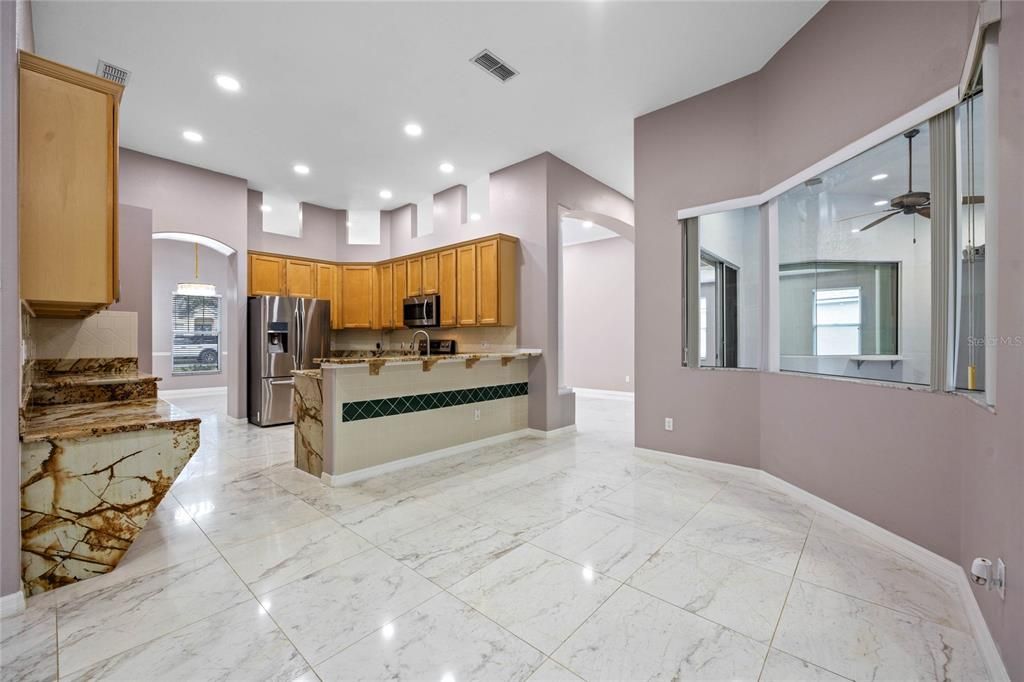 Family Room into Kitchen