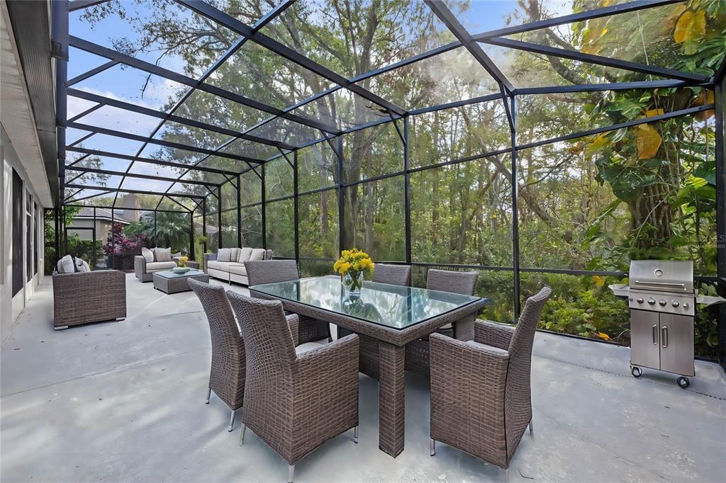 Virtually Staged Large  Screened Patio