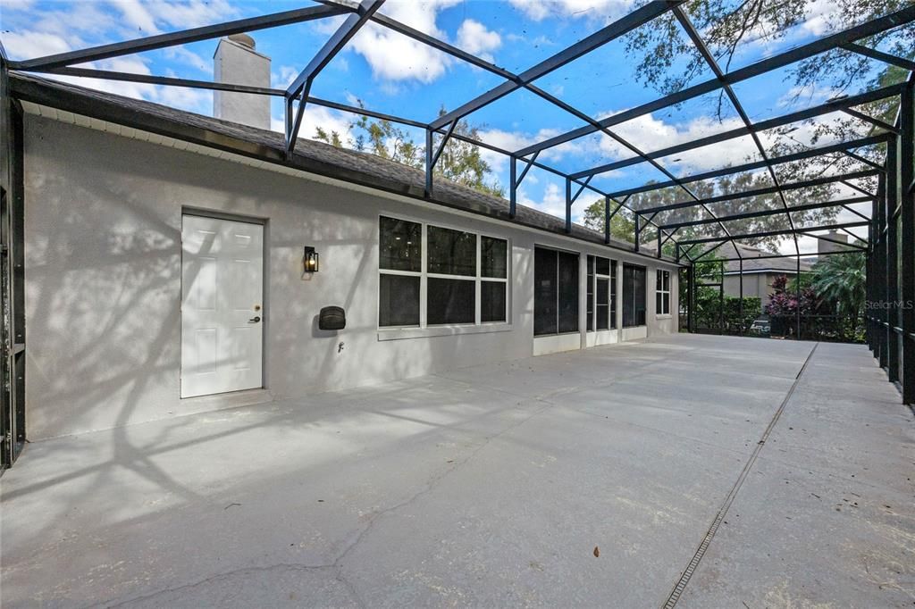 Screened Patio, Showing Bathroom Door