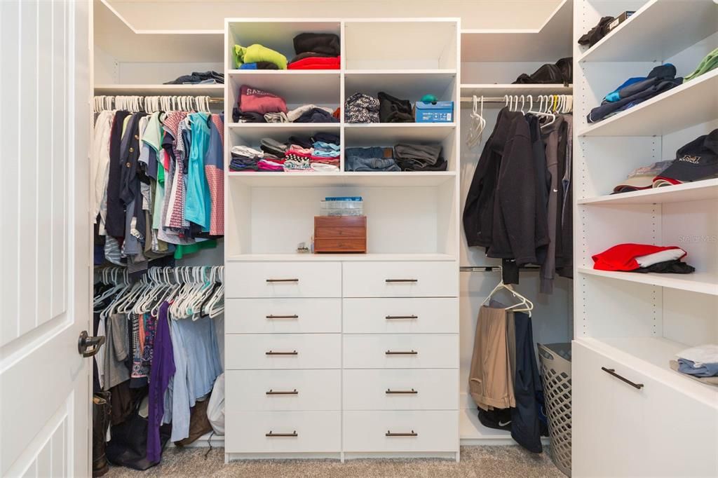 Closet with custom shelves