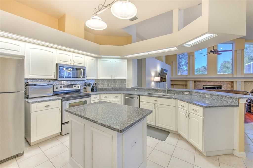 Kitchen with granite countertops