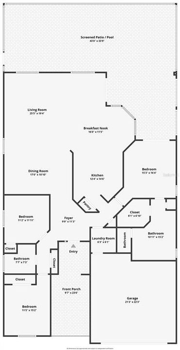 Split plan design; dimensions approximate.