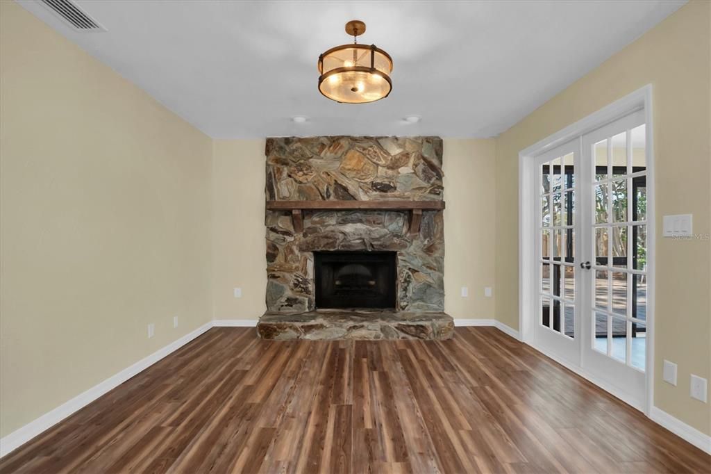 Family Room - French doors lead to Florida Room